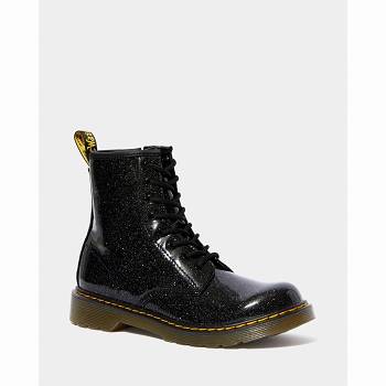 Dr Martens 1460 Glitter Lace Up - Cierne Cizmy Detske, DR0412